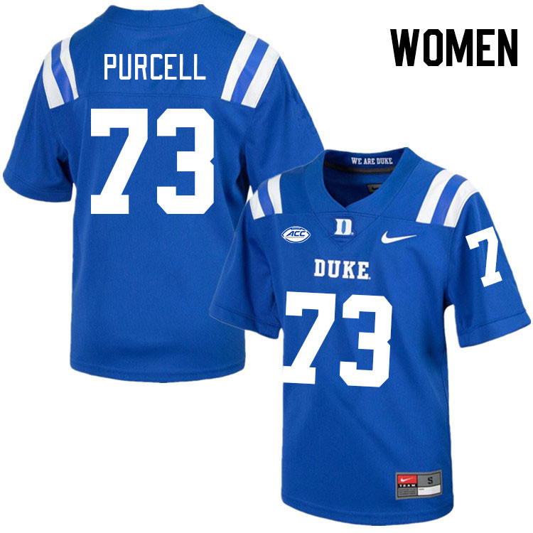 Women #73 Jack Purcell Duke Blue Devils College Football Jerseys Stitched-Royal